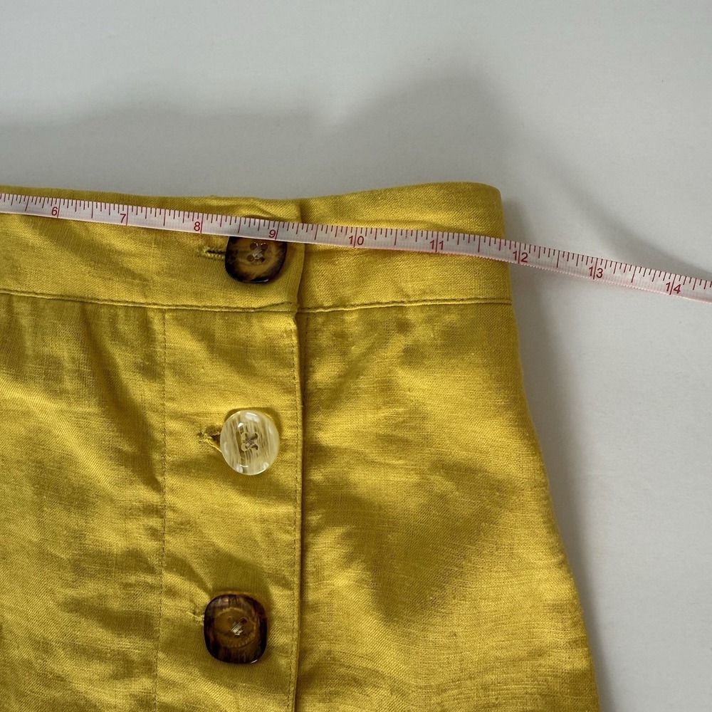 Urban Outfitters womens Set skirt and crop top Size XS Yellow Button Linen - Picture 9 of 10